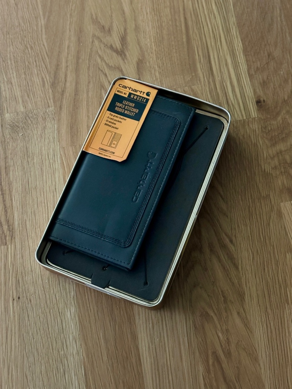 Carhartt Leather Triple-Stitched Rodeo Wallet Black WW0214 6 Card Pocket NWT